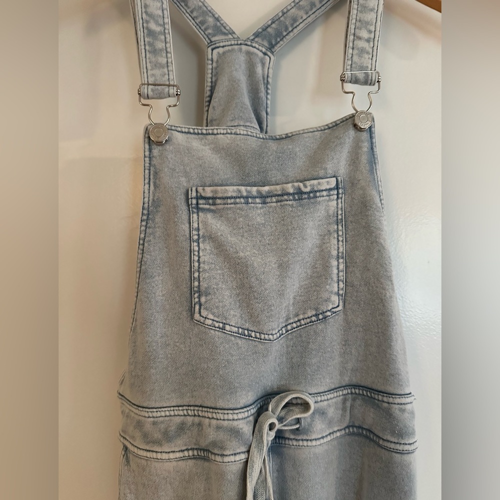 Z supply knit denim overalls washed indigo - Picture 4 of 5